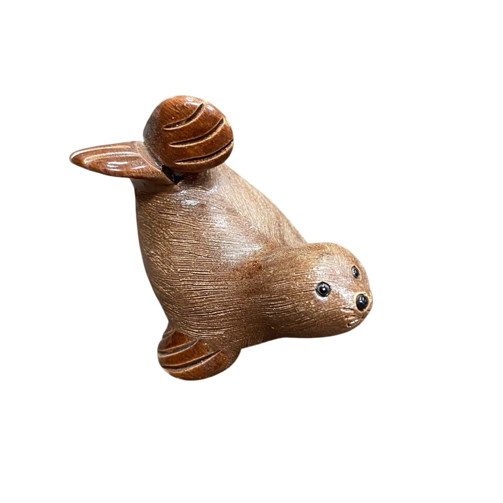 Vtg Artesania Rinconada Brown Seal figurine Tail Up! Retired Signed #25B